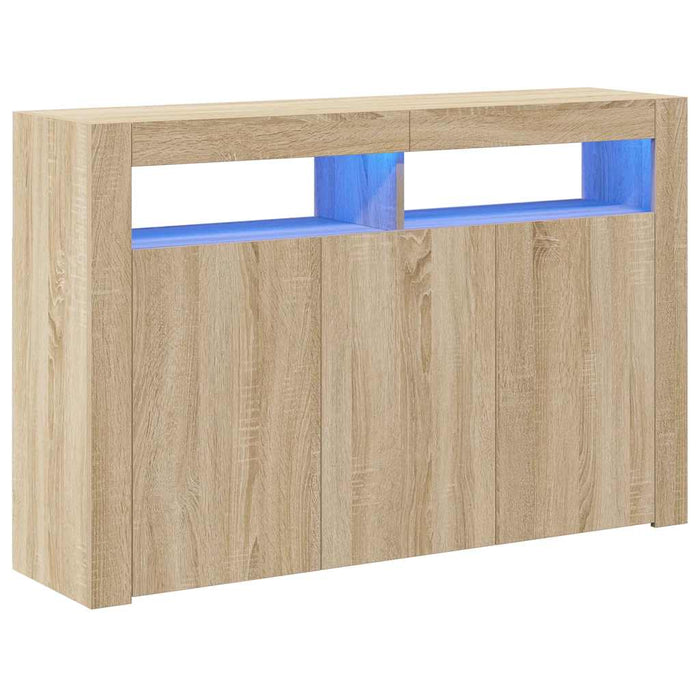 Servantă cu lumini LED, stejar Sonoma, 115,5x30x75 cm - WALTI WALTI