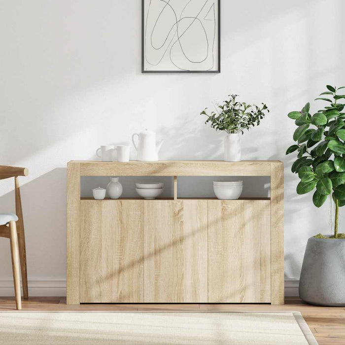Servantă cu lumini LED, stejar Sonoma, 115,5x30x75 cm - WALTI WALTI