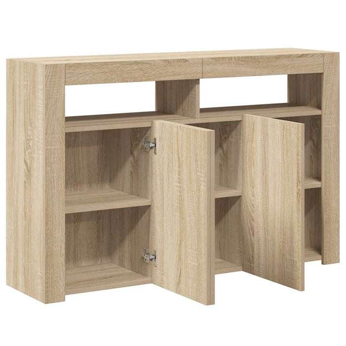 Servantă cu lumini LED, stejar Sonoma, 115,5x30x75 cm - WALTI WALTI