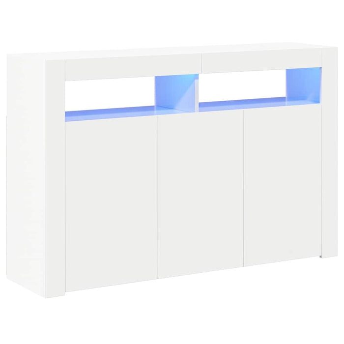 Servantă cu lumini LED, alb extra lucios,115,5x30x75 cm WALTI
