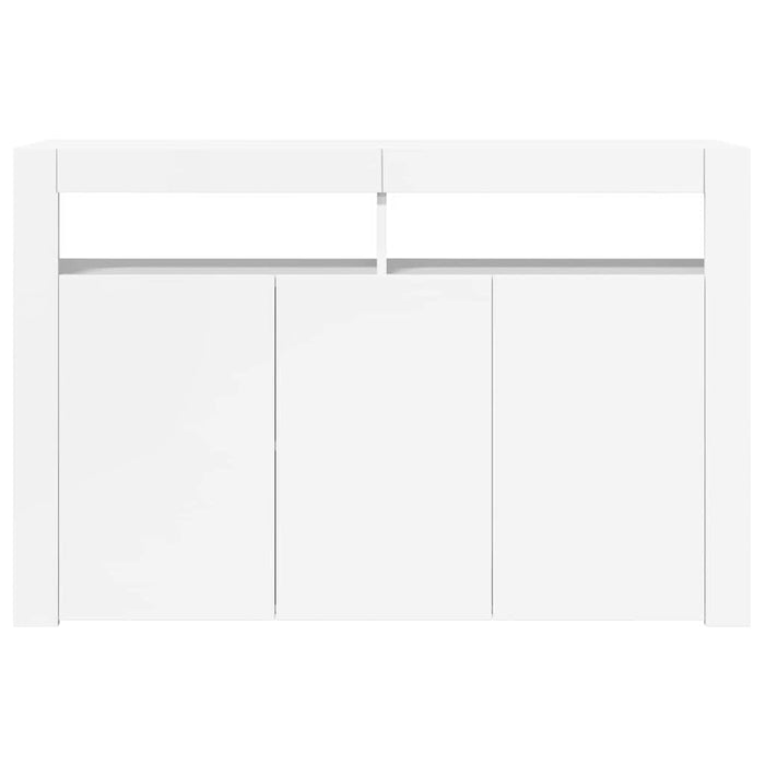 Servantă cu lumini LED, alb extra lucios,115,5x30x75 cm WALTI