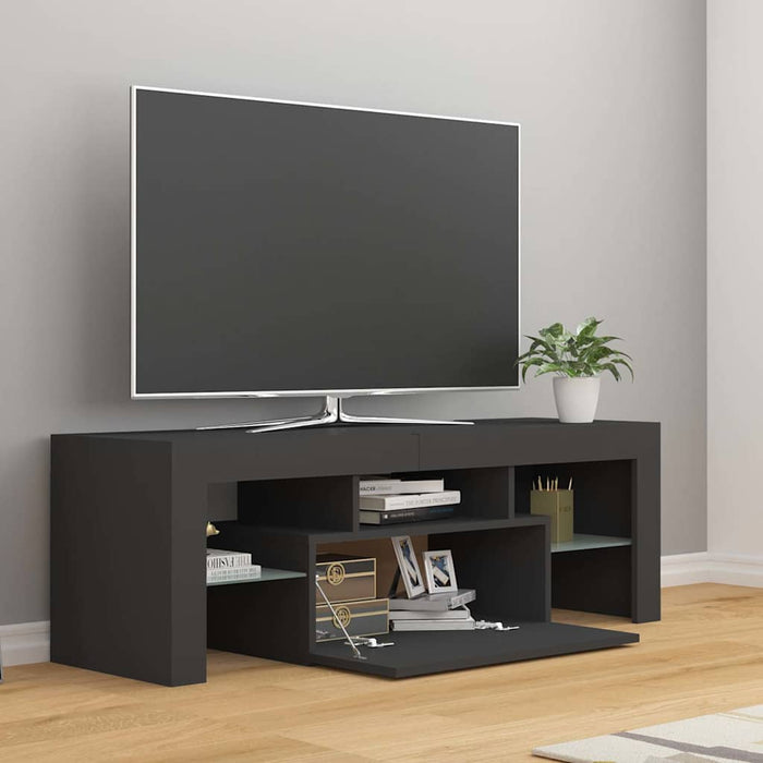 Comodă TV cu lumini LED, gri, 120x35x40 cm WALTI