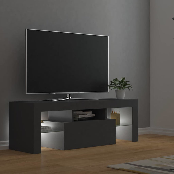 Comodă TV cu lumini LED, gri, 120x35x40 cm WALTI