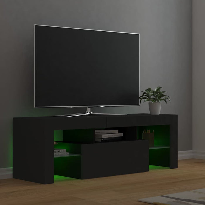 Comodă TV cu lumini LED, gri, 120x35x40 cm WALTI
