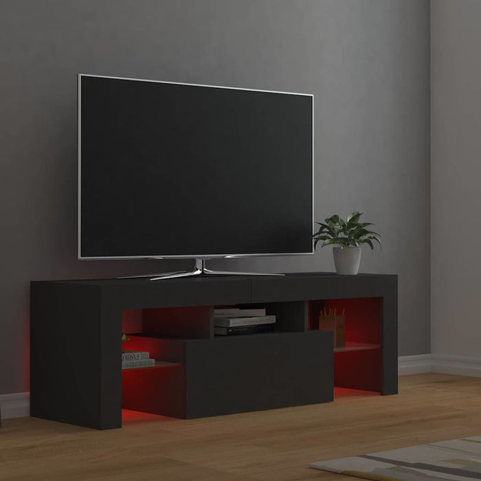 Comodă TV cu lumini LED, gri, 120x35x40 cm WALTI