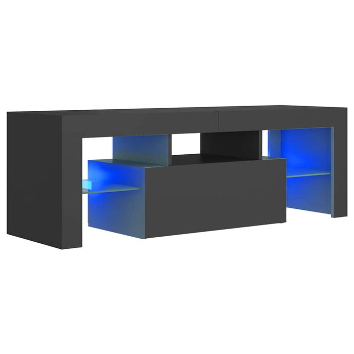 Comodă TV cu lumini LED, gri, 120x35x40 cm WALTI