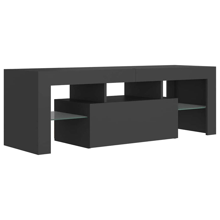 Comodă TV cu lumini LED, gri, 120x35x40 cm WALTI