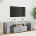 Comodă TV cu lumini LED, gri beton, 120x35x40 cm - WALTI WALTI