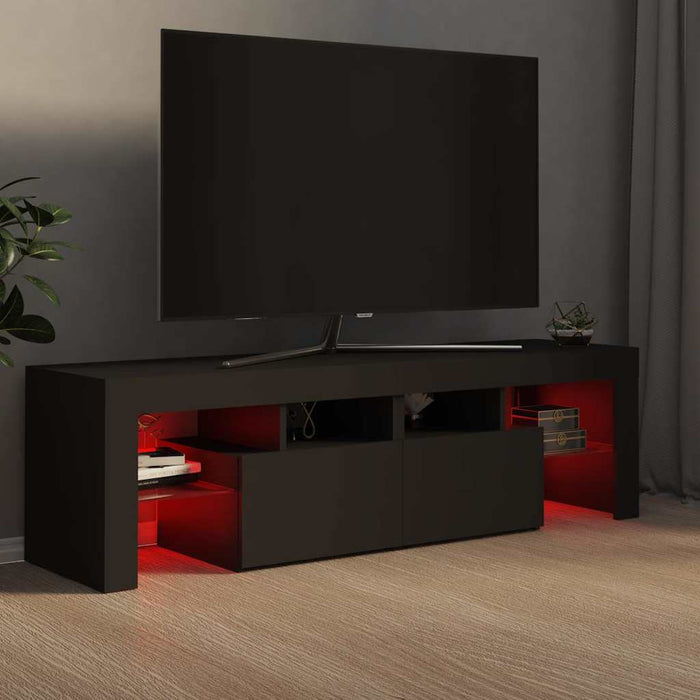 Comodă TV cu lumini LED, gri, 140x36,5x40 cm WALTI