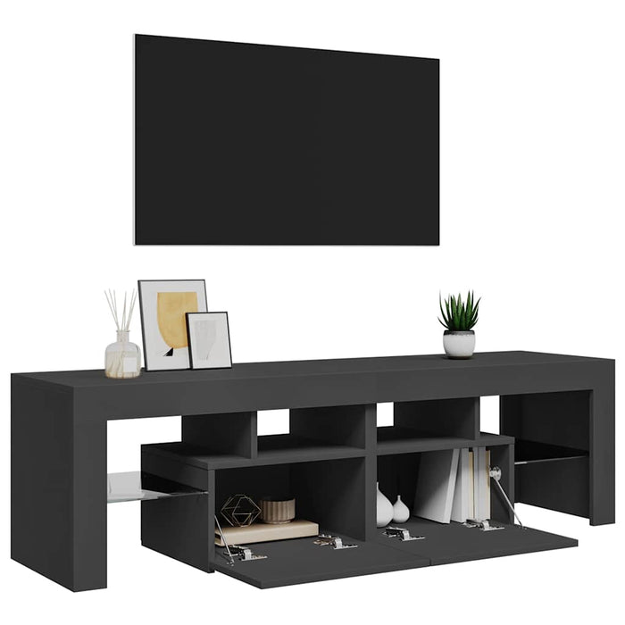 Comodă TV cu lumini LED, gri, 140x36,5x40 cm WALTI