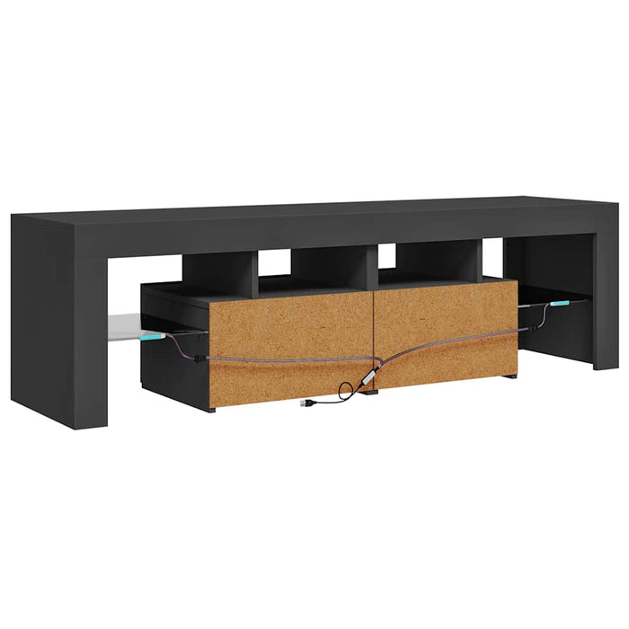 Comodă TV cu lumini LED, gri, 140x36,5x40 cm WALTI