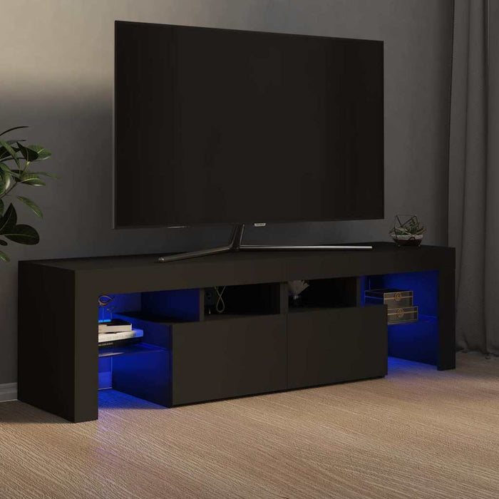 Comodă TV cu lumini LED, gri, 140x36,5x40 cm WALTI