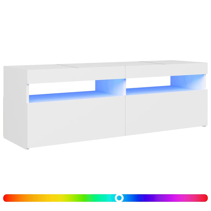 Comodă TV cu lumini LED, alb, 120x35x40 cm - WALTI WALTI