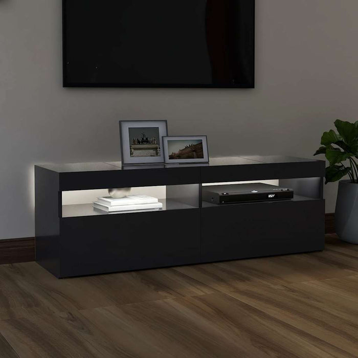 Comodă TV cu lumini LED, gri, 120x35x40 cm WALTI
