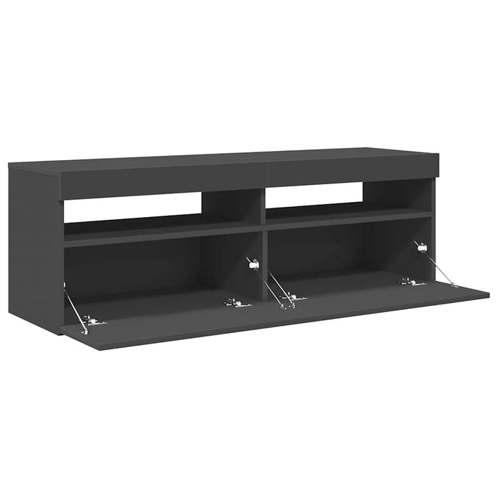 Comodă TV cu lumini LED, gri, 120x35x40 cm WALTI