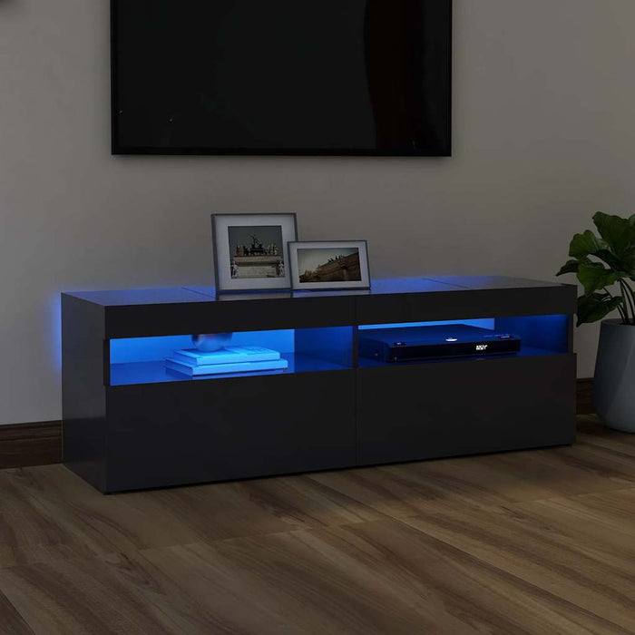 Comodă TV cu lumini LED, gri, 120x35x40 cm WALTI
