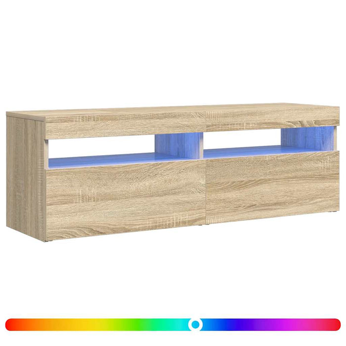 Comodă TV cu lumini LED, stejar Sonoma, 120x35x40 cm - WALTI WALTI