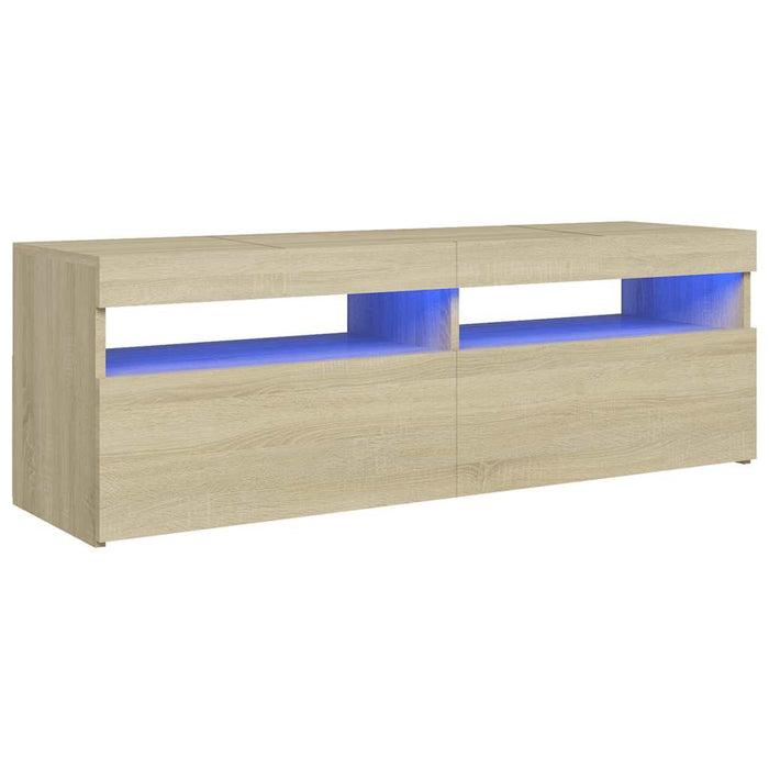 Comodă TV cu lumini LED, stejar Sonoma, 120x35x40 cm - WALTI WALTI