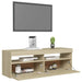 Comodă TV cu lumini LED, stejar Sonoma, 120x35x40 cm - WALTI WALTI
