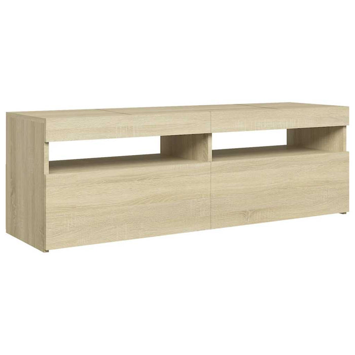 Comodă TV cu lumini LED, stejar Sonoma, 120x35x40 cm - WALTI WALTI