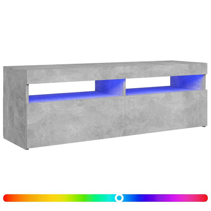 Comodă TV cu lumini LED, gri beton, 120x35x40 cm - WALTI WALTI