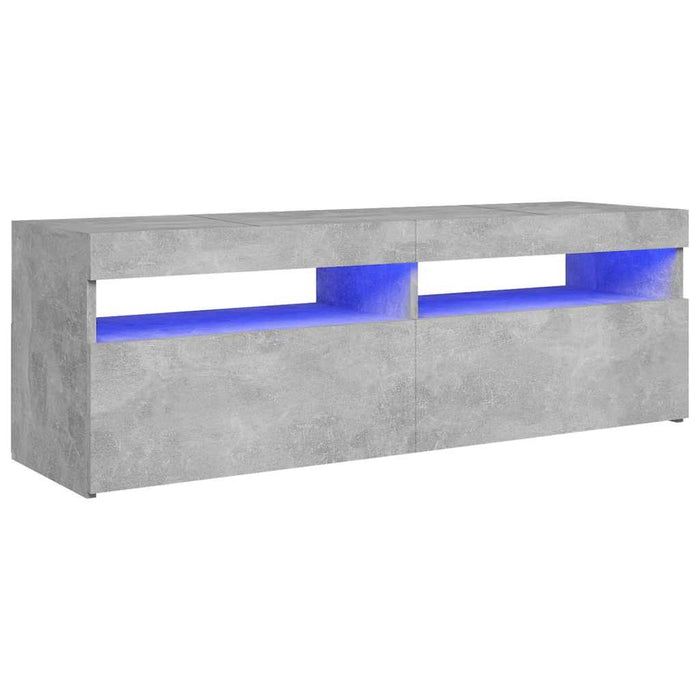 Comodă TV cu lumini LED, gri beton, 120x35x40 cm - WALTI WALTI