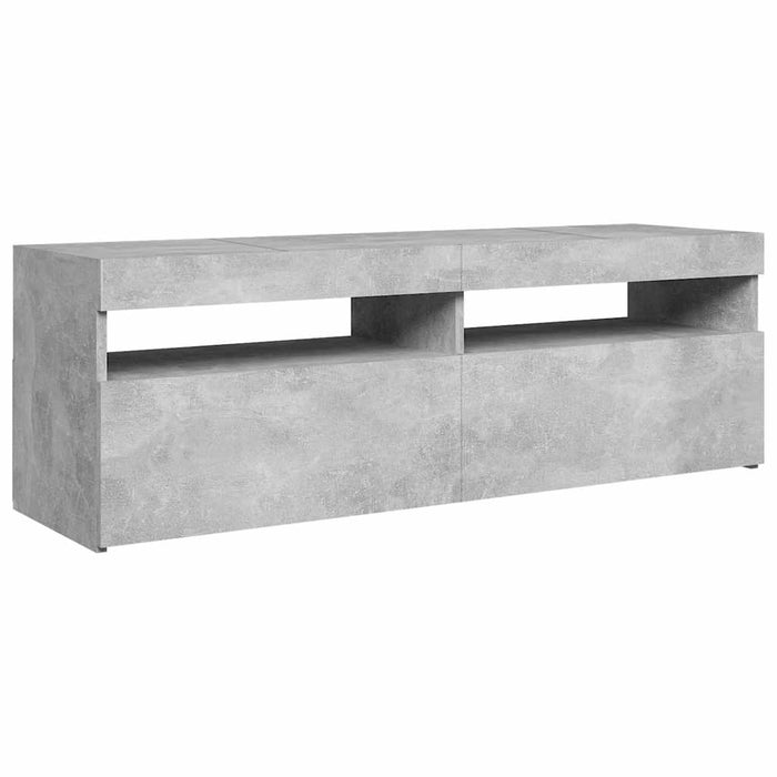 Comodă TV cu lumini LED, gri beton, 120x35x40 cm - WALTI WALTI