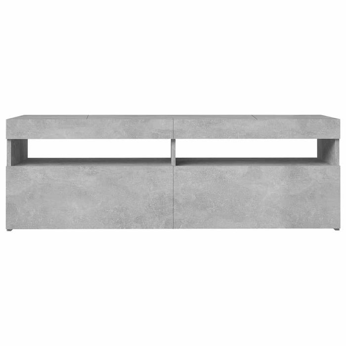 Comodă TV cu lumini LED, gri beton, 120x35x40 cm - WALTI WALTI