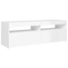Comodă TV cu lumini LED, alb extralucios, 120x35x40 cm - WALTI WALTI