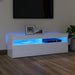 Comodă TV cu lumini LED, alb extralucios, 120x35x40 cm - WALTI WALTI