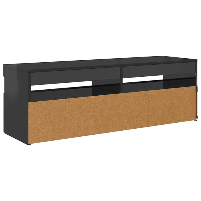 Comodă TV cu lumini LED, gri extralucios, 120x35x40 cm WALTI