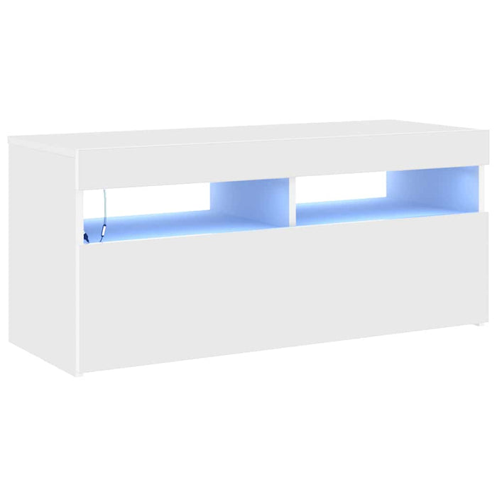 Comodă TV cu lumini LED, alb, 90x35x40 cm - WALTI WALTI
