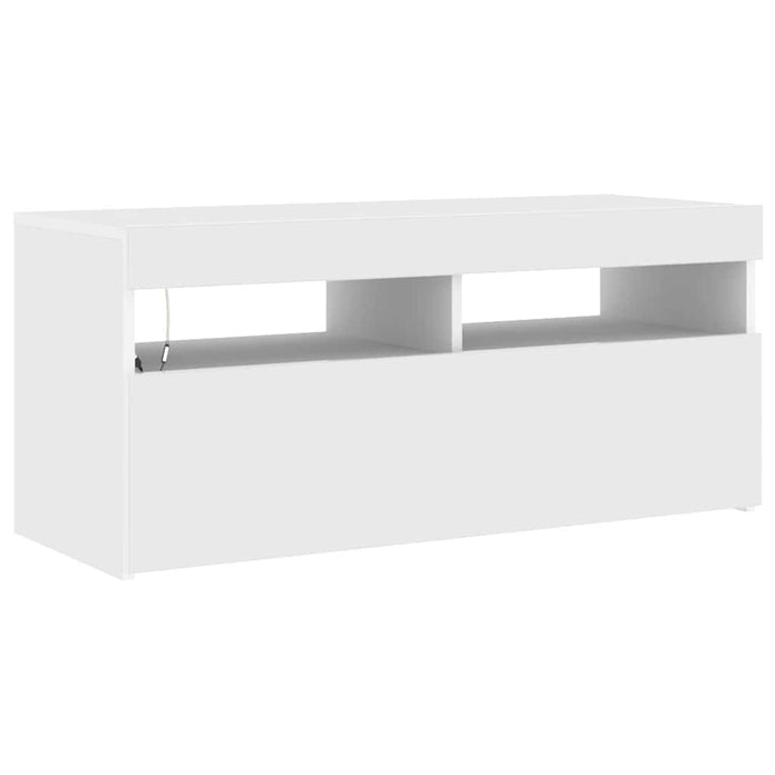 Comodă TV cu lumini LED, alb, 90x35x40 cm - WALTI WALTI