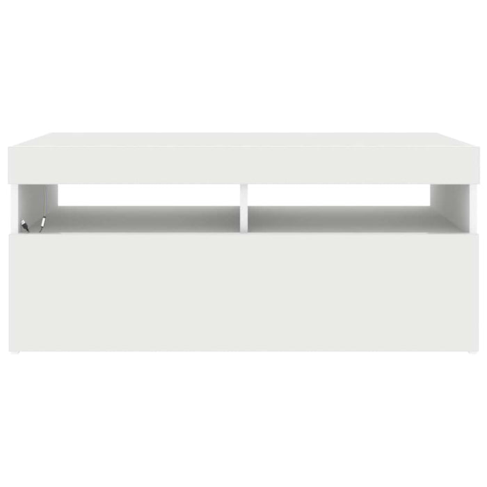 Comodă TV cu lumini LED, alb, 90x35x40 cm - WALTI WALTI
