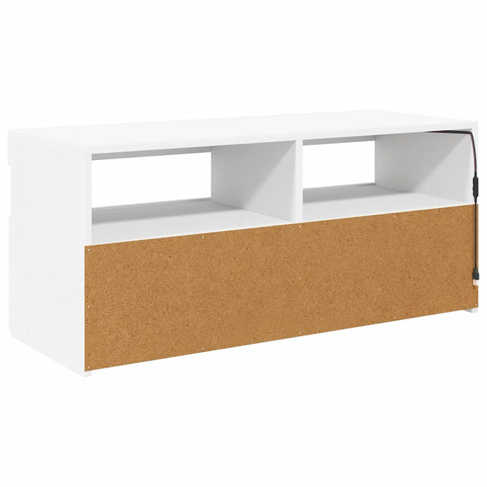 Comodă TV cu lumini LED, alb, 90x35x40 cm - WALTI WALTI