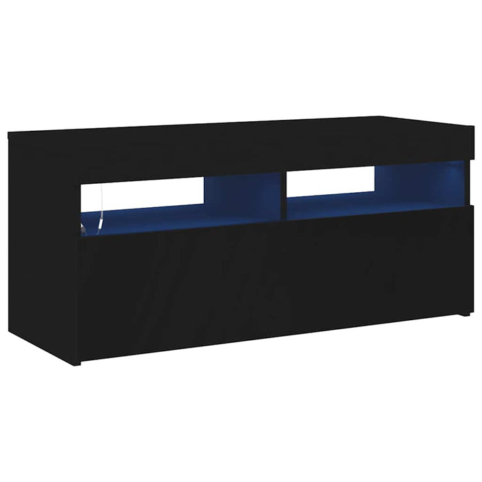 Comodă TV cu lumini LED, negru, 90x35x40 cm - WALTI WALTI