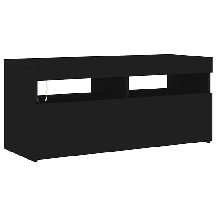 Comodă TV cu lumini LED, negru, 90x35x40 cm - WALTI WALTI