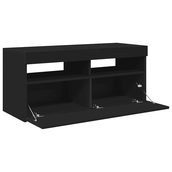 Comodă TV cu lumini LED, negru, 90x35x40 cm - WALTI WALTI