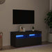 Comodă TV cu lumini LED, negru, 90x35x40 cm - WALTI WALTI