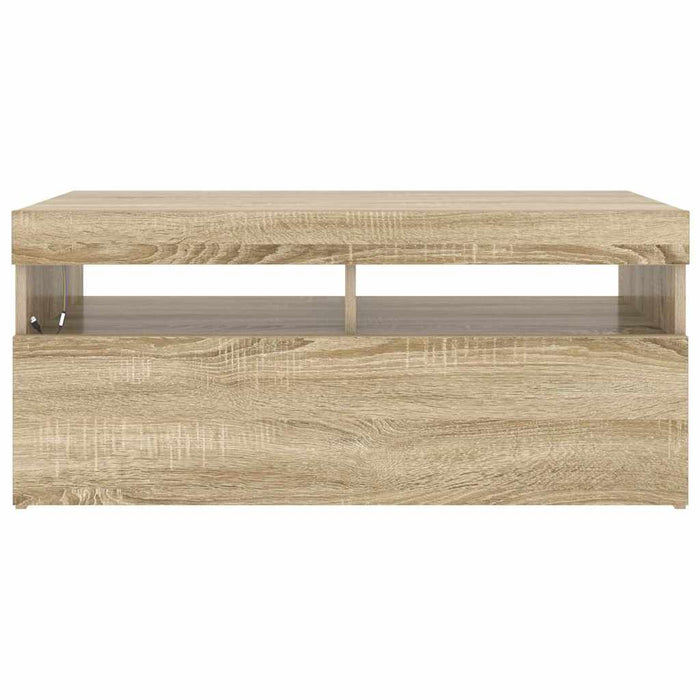Comodă TV cu lumini LED, stejar sonoma, 90x35x40 cm - WALTI WALTI
