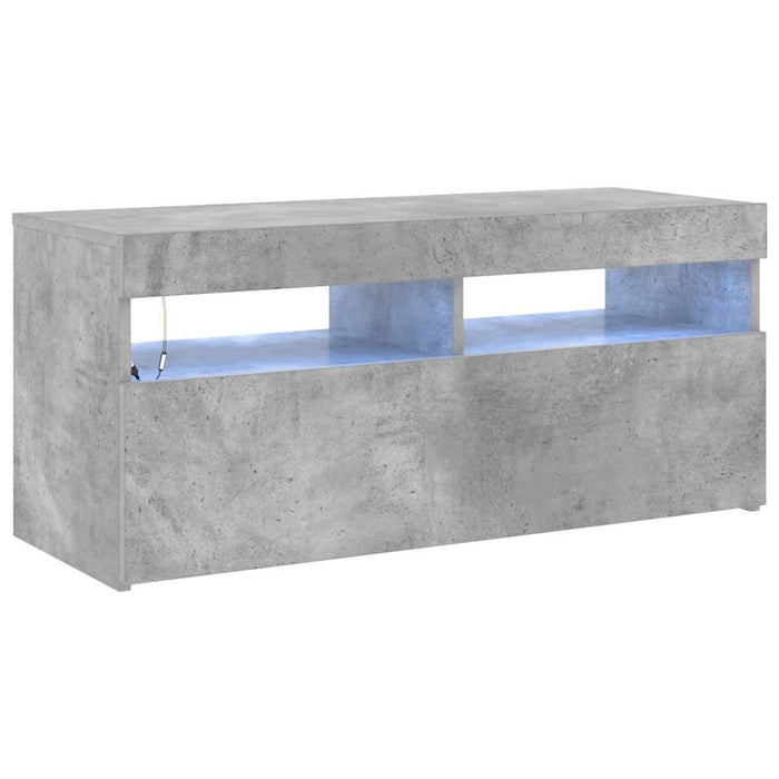 Comodă TV cu lumini LED, gri beton, 90x35x40 cm - WALTI WALTI