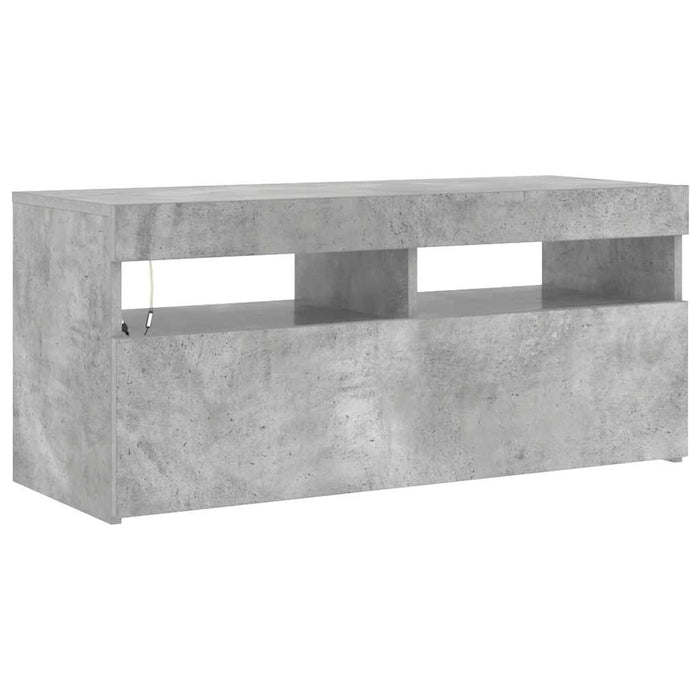Comodă TV cu lumini LED, gri beton, 90x35x40 cm - WALTI WALTI
