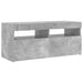 Comodă TV cu lumini LED, gri beton, 90x35x40 cm - WALTI WALTI