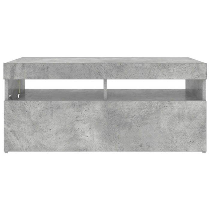 Comodă TV cu lumini LED, gri beton, 90x35x40 cm - WALTI WALTI