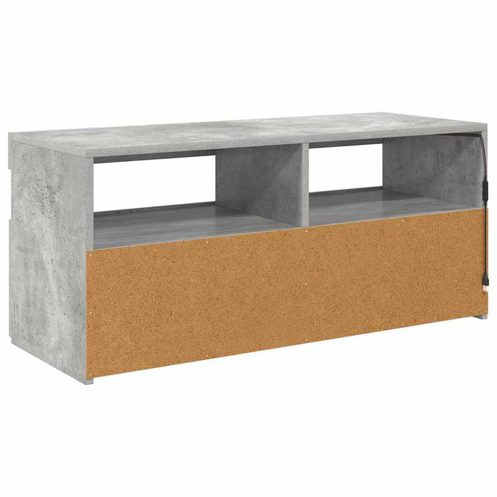 Comodă TV cu lumini LED, gri beton, 90x35x40 cm - WALTI WALTI