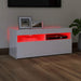 Comodă TV cu lumini LED, alb extralucios, 90x35x40 cm - WALTI WALTI