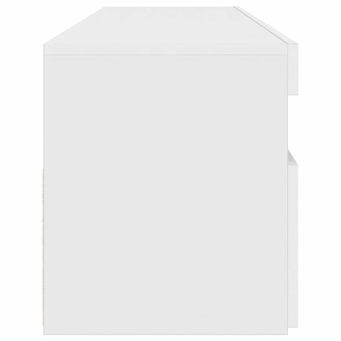 Comodă TV cu lumini LED, alb extralucios, 90x35x40 cm - WALTI WALTI