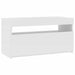 Comodă TV cu lumini LED, alb, 75x35x40 cm - WALTI WALTI