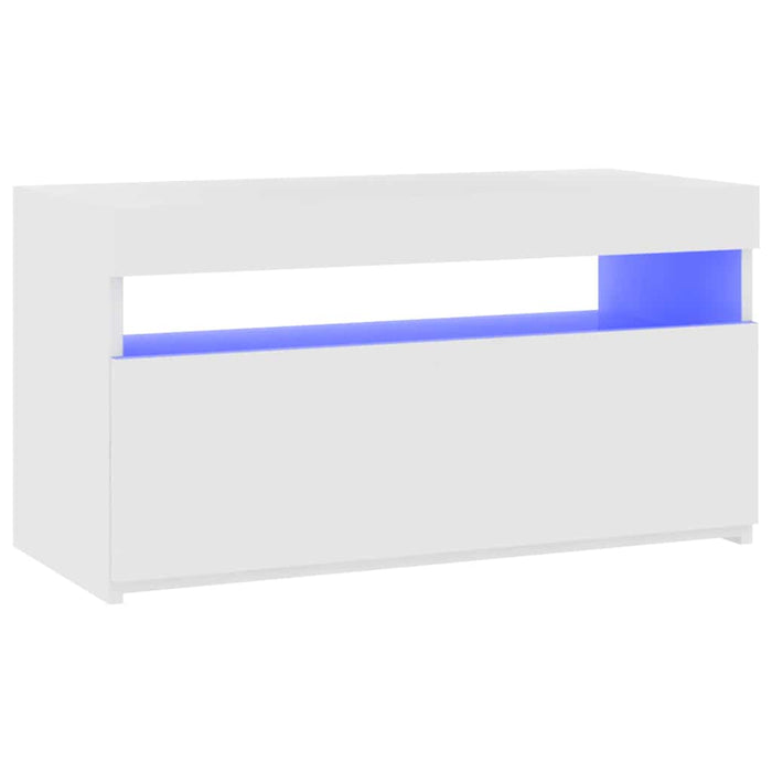 Comodă TV cu lumini LED, alb, 75x35x40 cm - WALTI WALTI