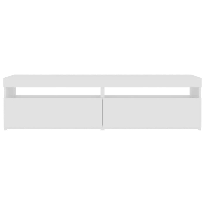 Comode TV cu lumini LED, 2 buc., alb, 75x35x40 cm - WALTI WALTI